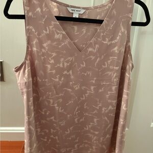 Nine West Pink & White Patterned Sleeveless Blouse
